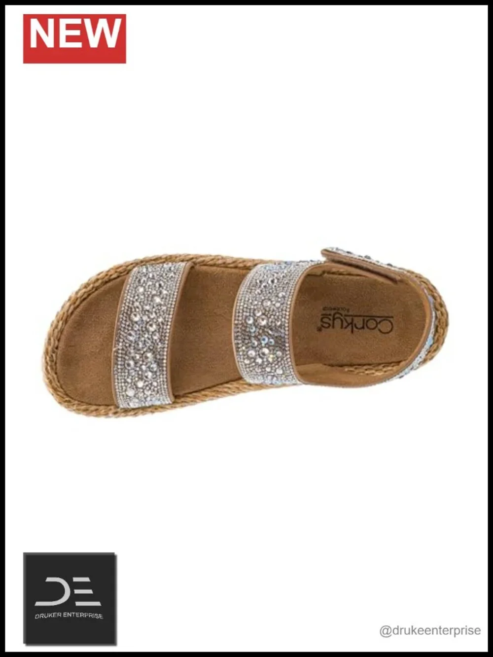Corkys Heatwave Women's Wedge Sandal - 2 Inch Heel, EVA Insole, Hook & Loop
